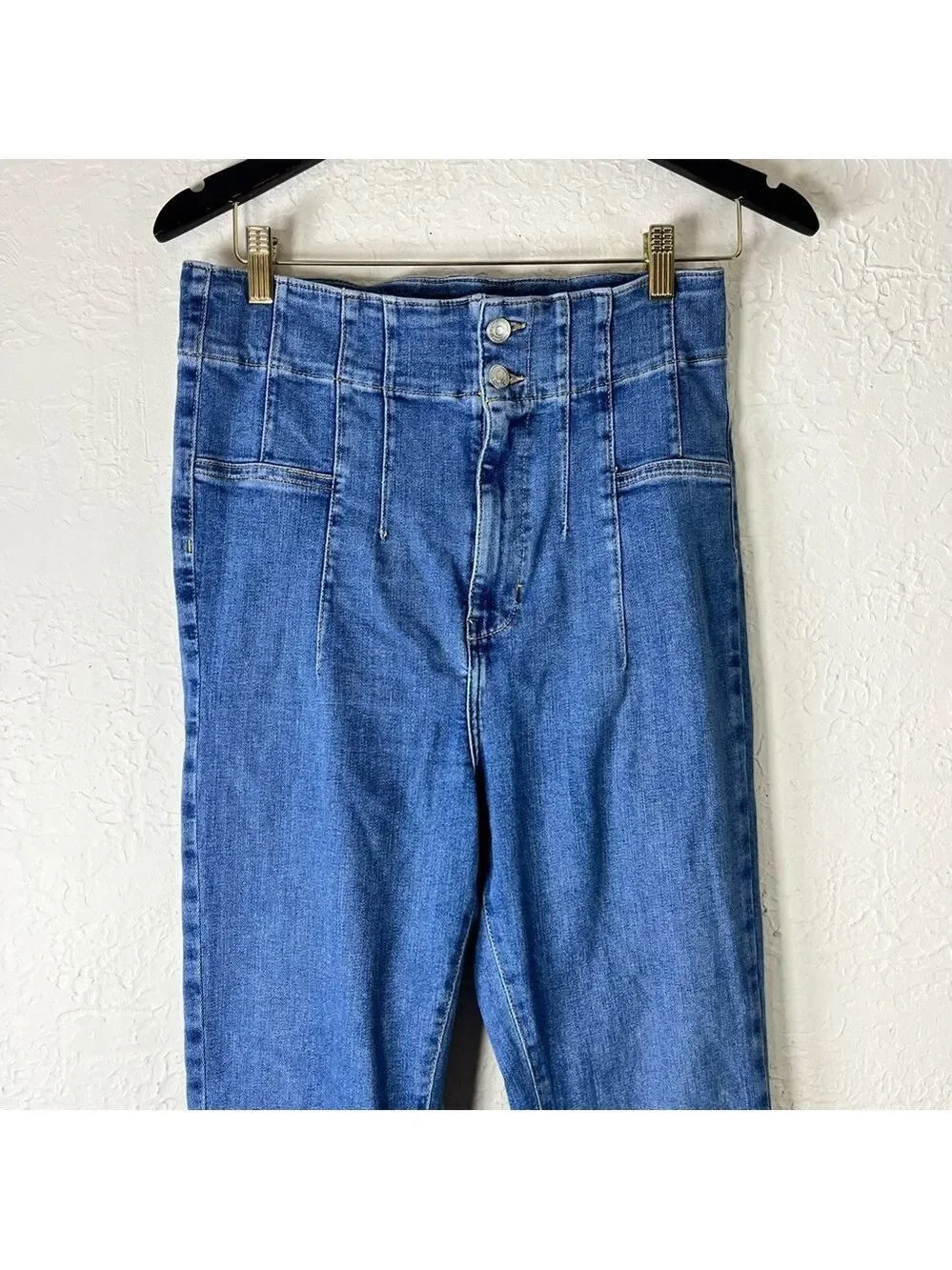 Free People Jayde Flare Stretch Jeans in Sunburst Blue